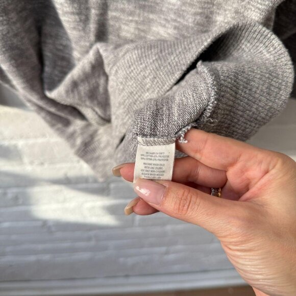 Heather Grey Scoop Neck Sweatshirt Slouchy Lounge Athleisure Minimalist - Picture 7 of 8